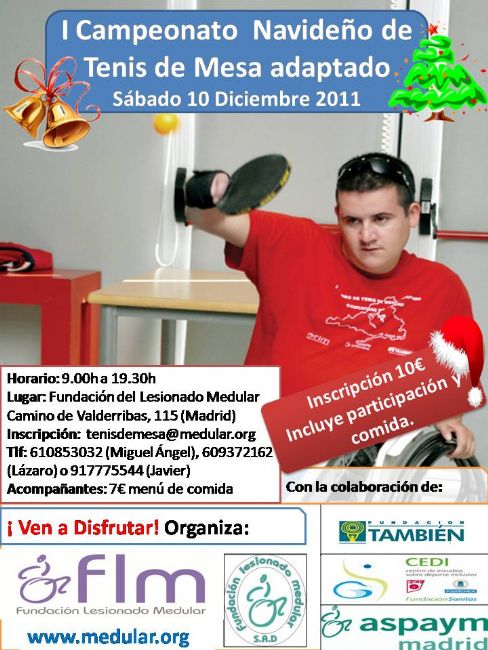 TORNEO DE NAVIDAD DE TENIS DE MESA ADAPTADO Â“S.A.D. FUNDACI&Oacute;N DEL LESIONADO MEDULARÂ” 2011