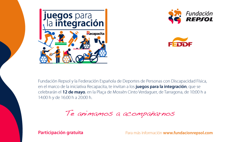 12 MAYO - TARRAGONA -LA FUNDACI&Oacute;N REPSOL Y FEDDF , ORGANIZAN LOS JUEGOS PARA LA INTEGRACI&Oacute;N- RECAPACITA