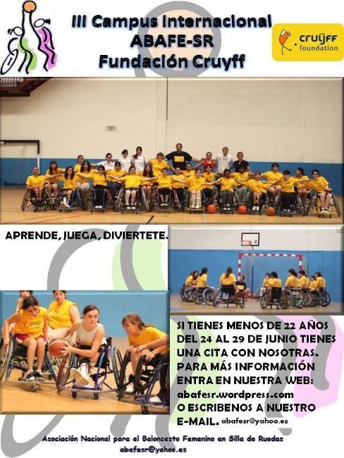 III CAMPUS INTERNACIONAL Â“ABAFE - FUNDACI&Oacute;N CRUYFFÂ” DE BALONCESTO EN SILLA DE RUEDAS FEMENINO