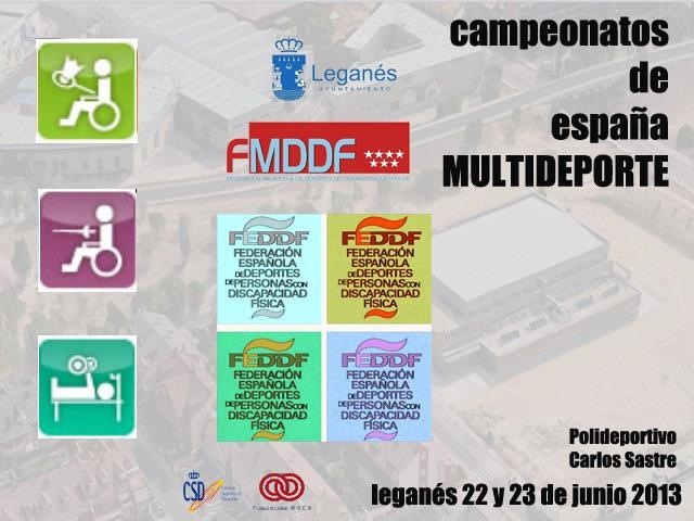EL 22 Y 23 DE JUNIO TENDR&Aacute;N LUGAR EN LEGAN&Eacute;S, LOS I CAMPEONATOS DE ESPA&Ntilde;A MULTIDEPORTE.