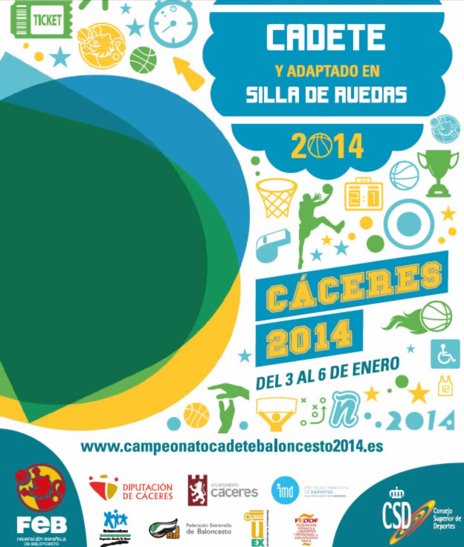 AMPLIA COBERTURA DE MEDIOS DE DIFUSI&Oacute;N PARA EL CAMPEONATO DE ESPA&Ntilde;A DE BALONCESTO EN SILLA DE RUEDAS POR CCAA EN EDAD ESCOLAR Y CAMPEONATO DE ESPA&Ntilde;A DE BALONCESTO CADETE A DISPUTAR DEL 2 AL 6 DE ENERO EN C&Aacute;CERES.