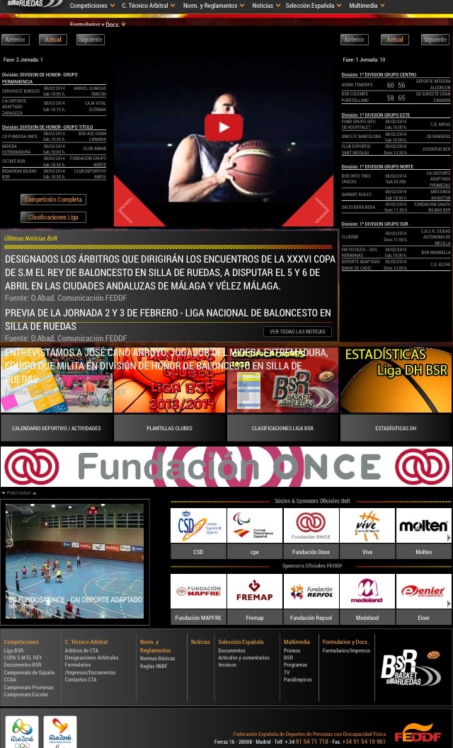 LA WEB OFICIAL DE BALONCESTO EN SILLA DE RUEDAS, PRESENTA NUEVAS Y RENOVADAS FUNCIONALIDADES, DE CARA A QUE LOS USUARIOS PUEDAN OBTENER UNA MEJOR , M&Aacute;S AMPLIA Y VARIADA INFORMACI&Oacute;N.