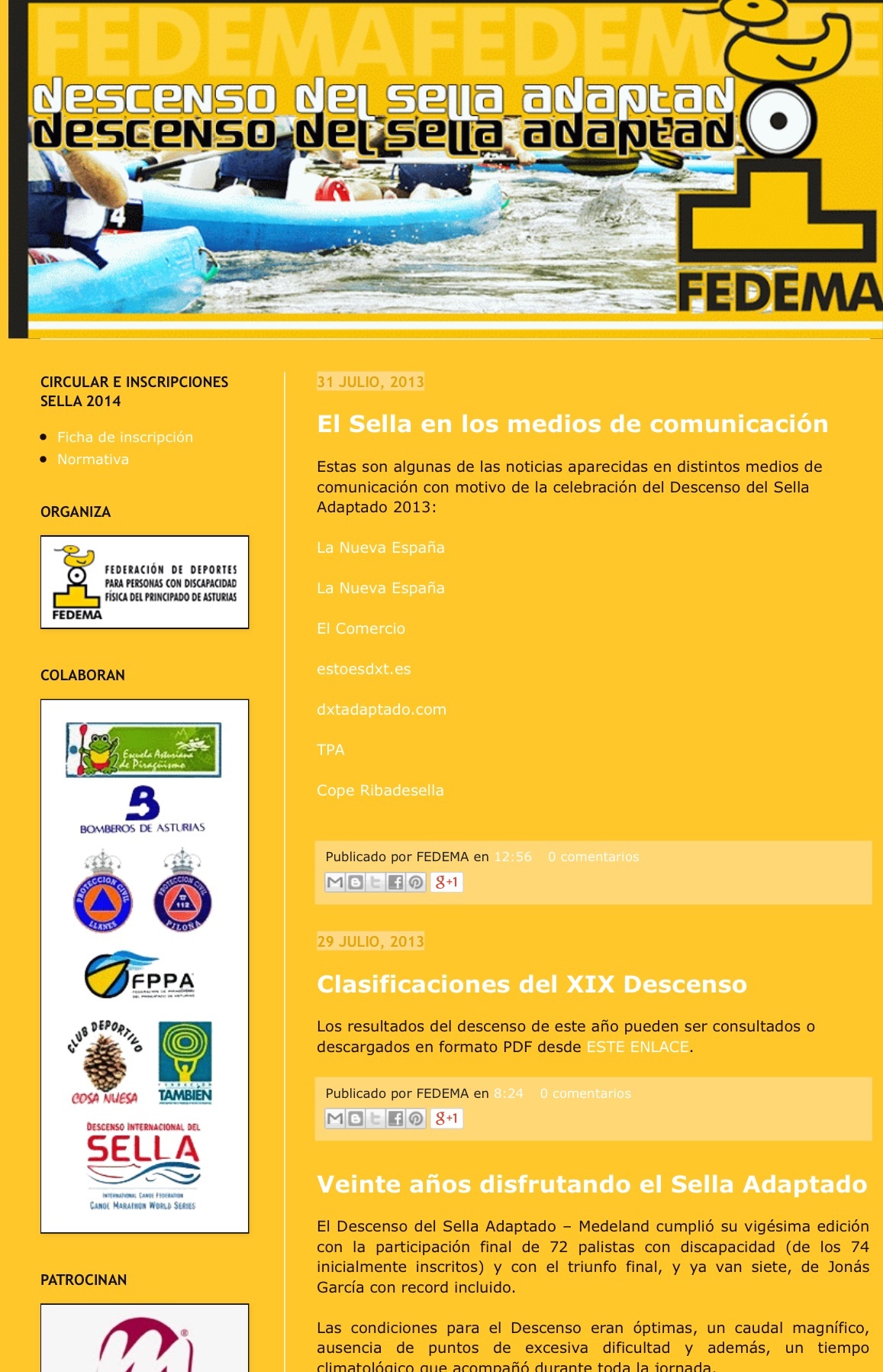 CONVOCATORIA DESCENSO DEL SELLA ADAPTADO - MEDELAND