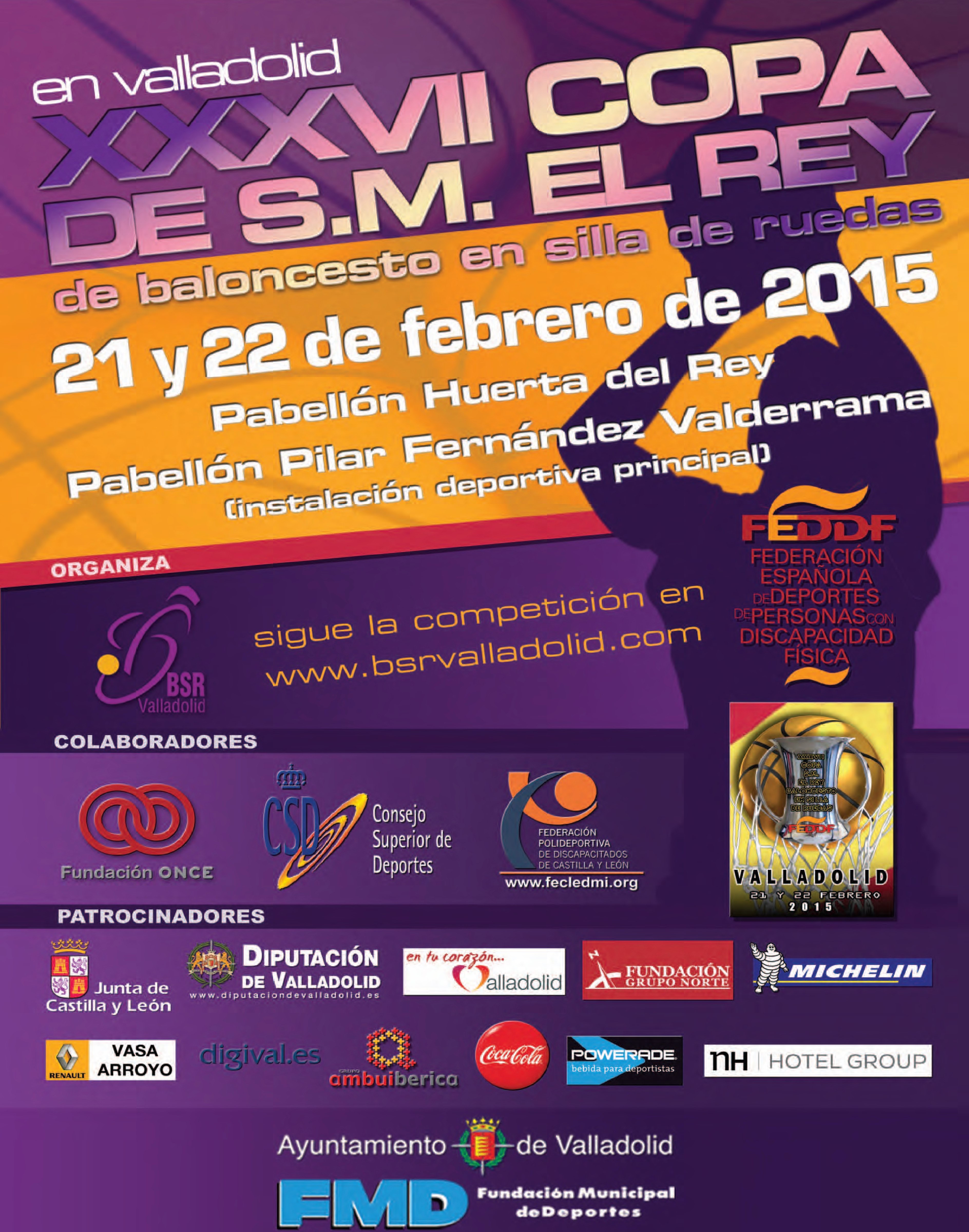 TODO PREPARADO PARA LA XXXVII COPA DE S.M EL REY DE BALONCESTO EN SILLA DE RUEDAS A CELEBRAR EL 21 Y 22 DE FEBRERO EN VALLADOLID.