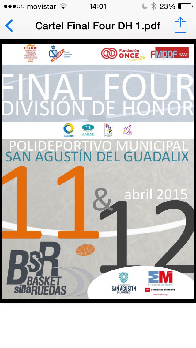 Retrasnmisiones en directo de todos los partidos de la FINAL FOUR en Divisi&oacute;n de Honor de Baloncesto en Silla de Ruedas.