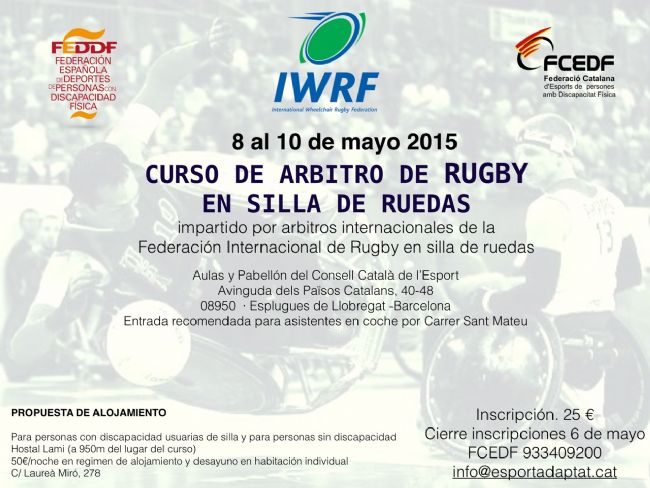 I Curso Internacional de &Aacute;rbitros de Rugbi en silla de ruedas.