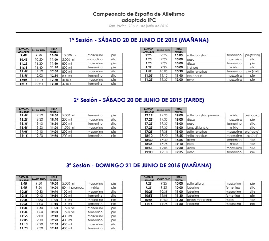  San Javier ser&aacute; el escenario este fin de semana del Campeonato de Espa&ntilde;a Absoluto de Atletismo Adaptado.