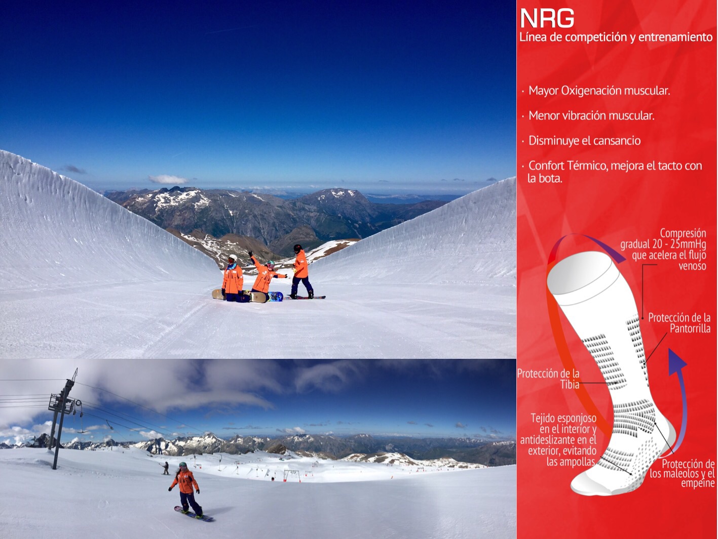  Primeros contactos en la nieve de Deux Alps para los componentes del Equipo Nacional de Snow Adaptado