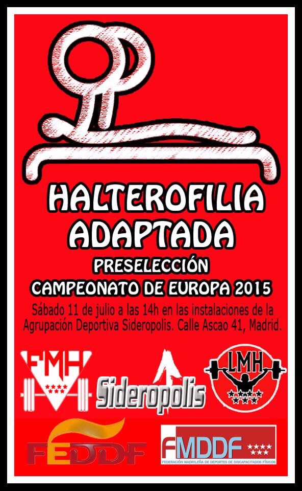 Preselecci&oacute;n de Halterofilia Adaptada para el Campeonato de Europa 2015