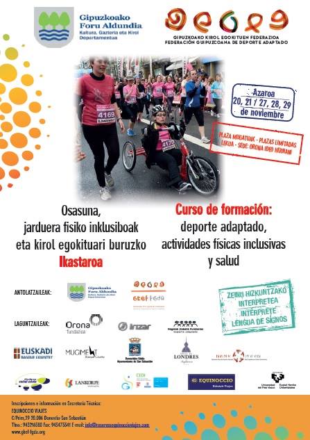   Curso de formaci&oacute;n sobre Deporte Adaptado. Actividades f&iacute;sicas inclusivas y salud.