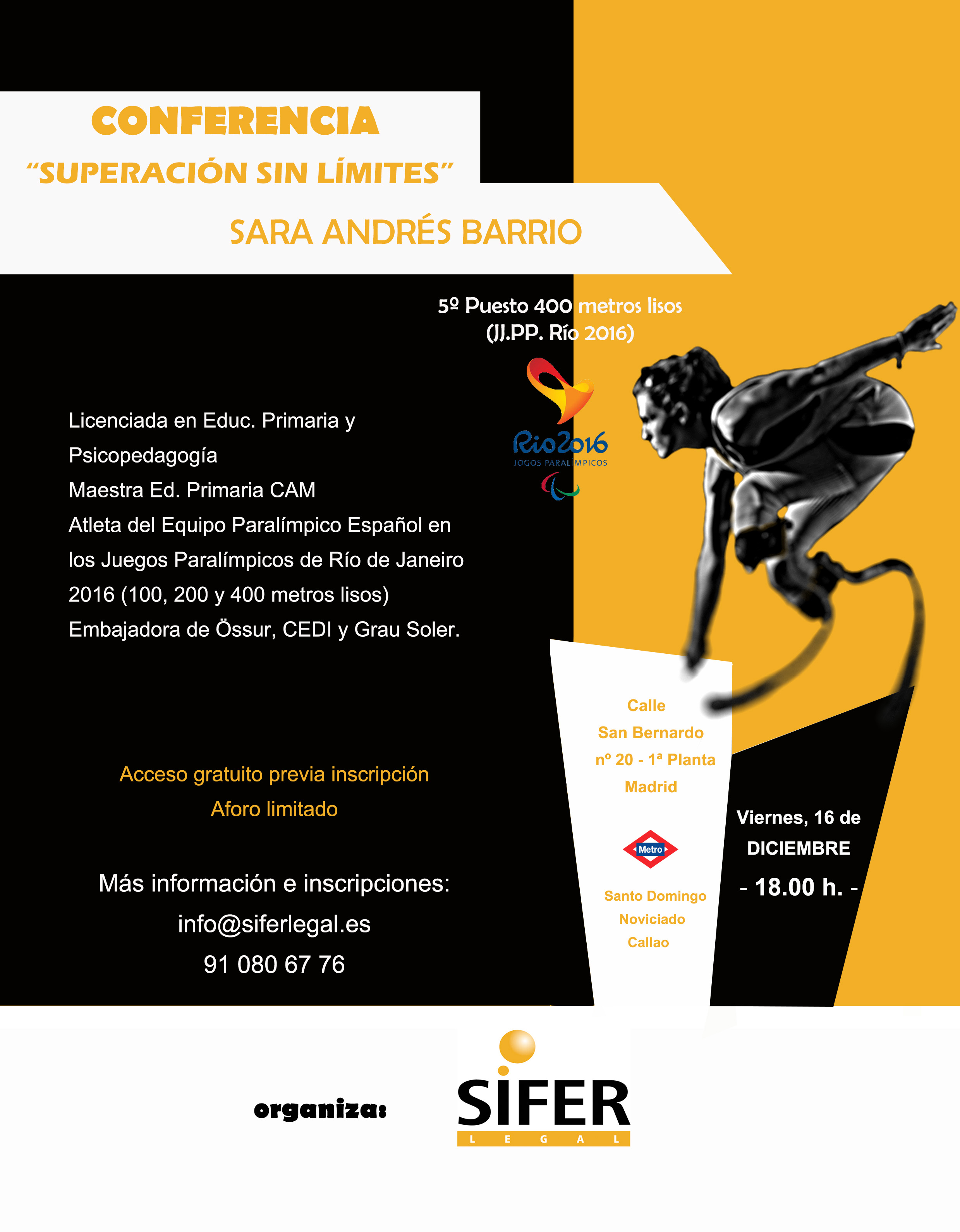 Superaci&oacute;n sin l&iacute;mites - Conferencia de la atleta Sara Andr&eacute;s