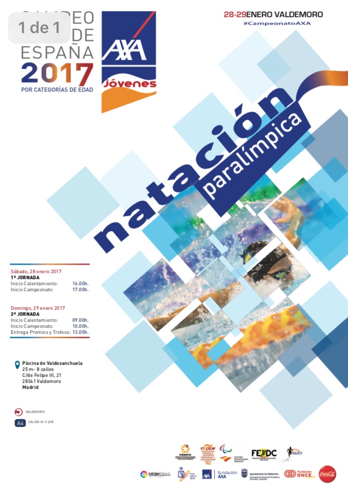 Valdemoro alberga este fin de semana el futuro de la nataci&oacute;n con 145 participantes, con motivo del Cto de Espa&ntilde;a AXA de nataci&oacute;n paral&iacute;mpica