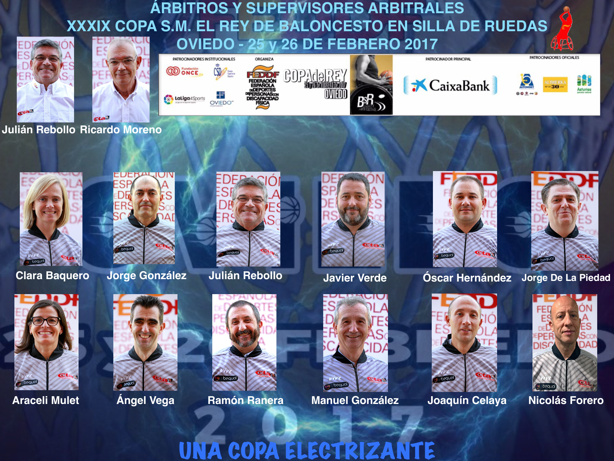 Designados los doce &aacute;rbitros que dirigir&aacute;n los encuentros de la XXXIX COPA DE S.M. EL REY DE BALONCESTO EN SILLA DE RUEDAS