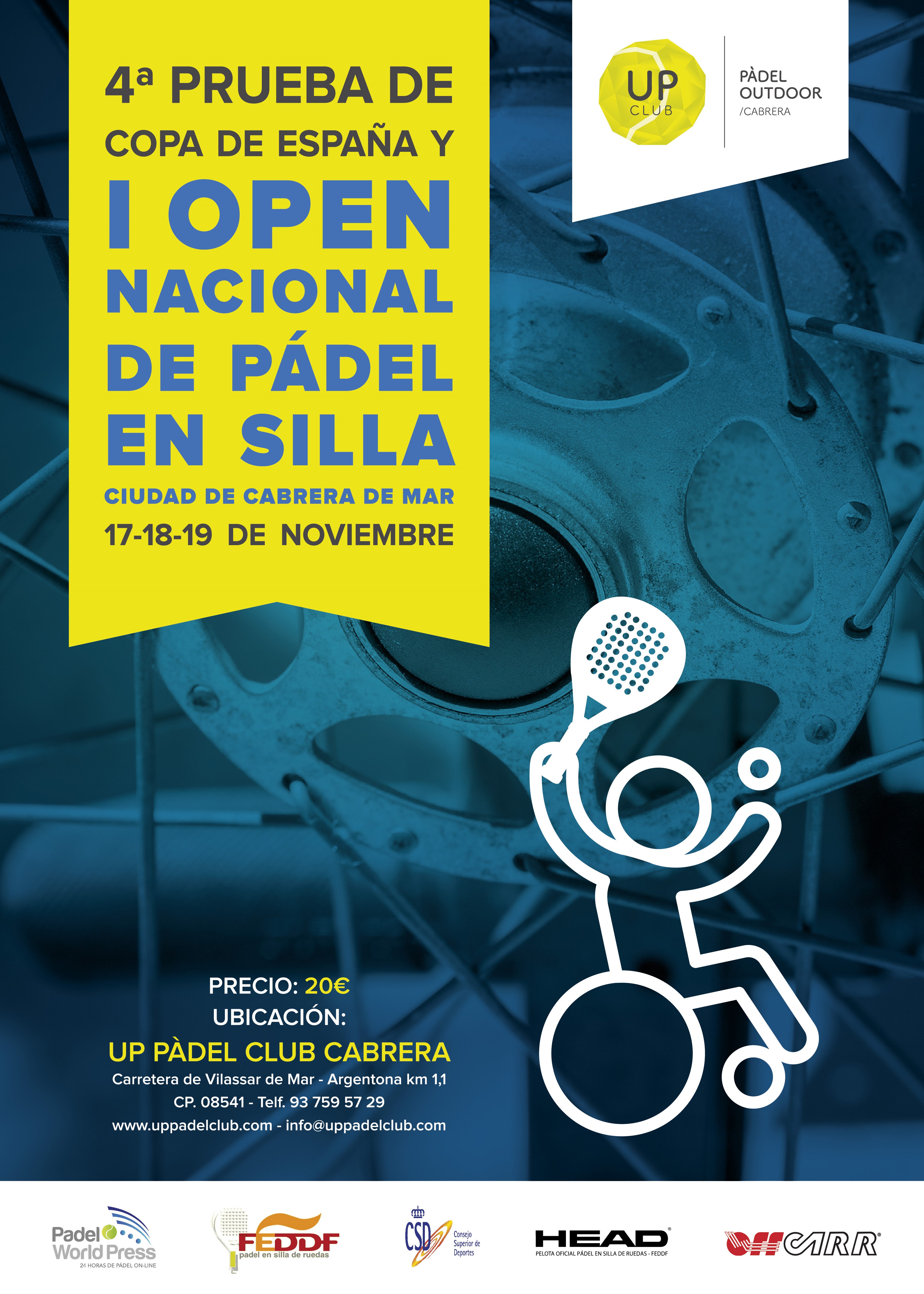 Cabrera del Mar albergar&aacute; desde ma&ntilde;ana la cuarta prueba de la copa de Espa&ntilde;a de p&aacute;del en silla de ruedas.