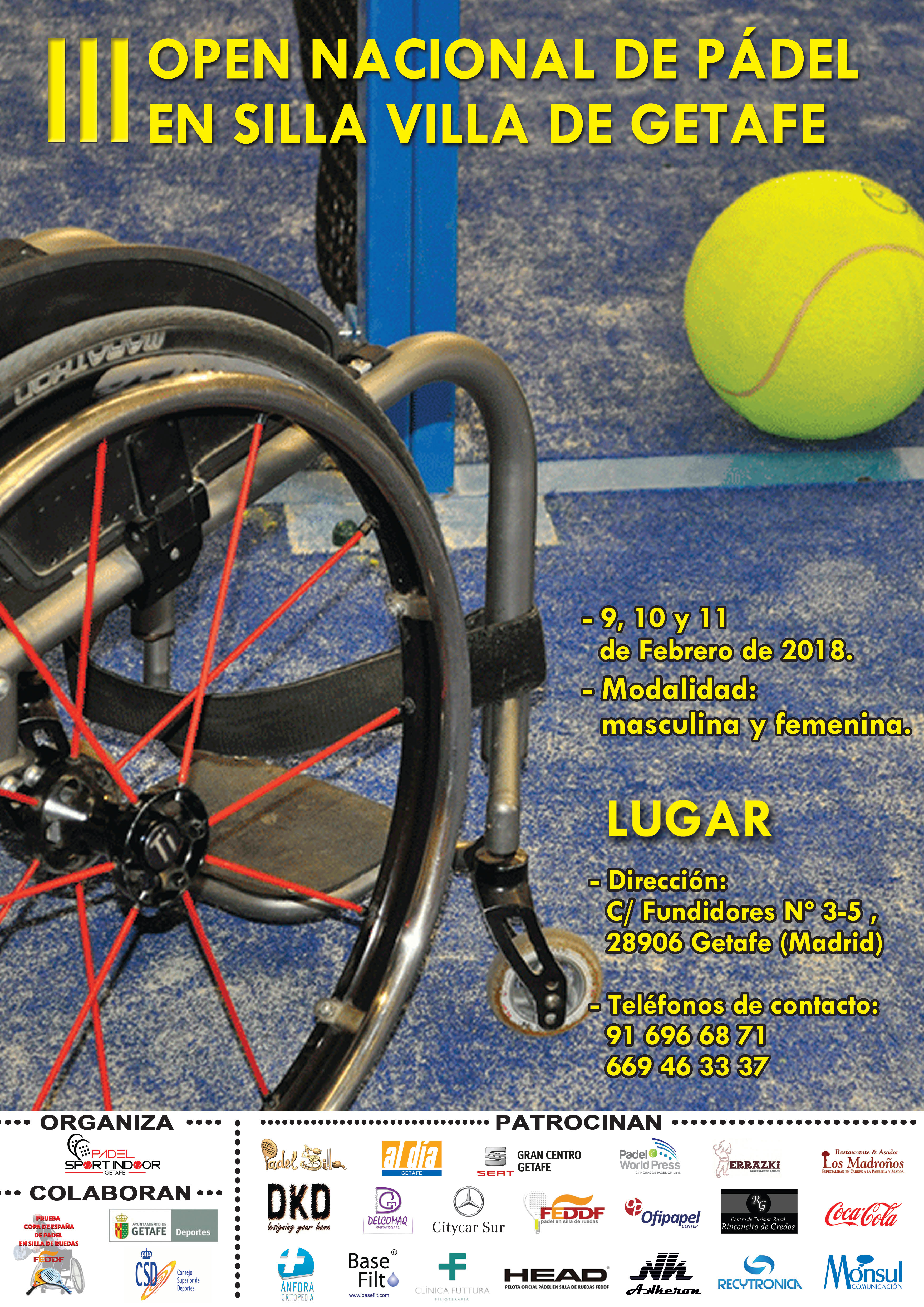 Getafe alberga la sexta prueba de la Copa de Espa&ntilde;a de p&aacute;del en silla de ruedas
