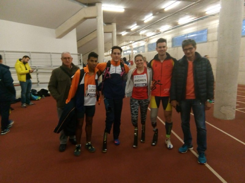 Espect&aacute;culo de los atletas Sara Andr&eacute;s, Alberto &Aacute;vila y Alejandro Mar&iacute;n en la Reuni&oacute;n Internacional de Atletismo en Pista Cubierta - Villa de Madrid 