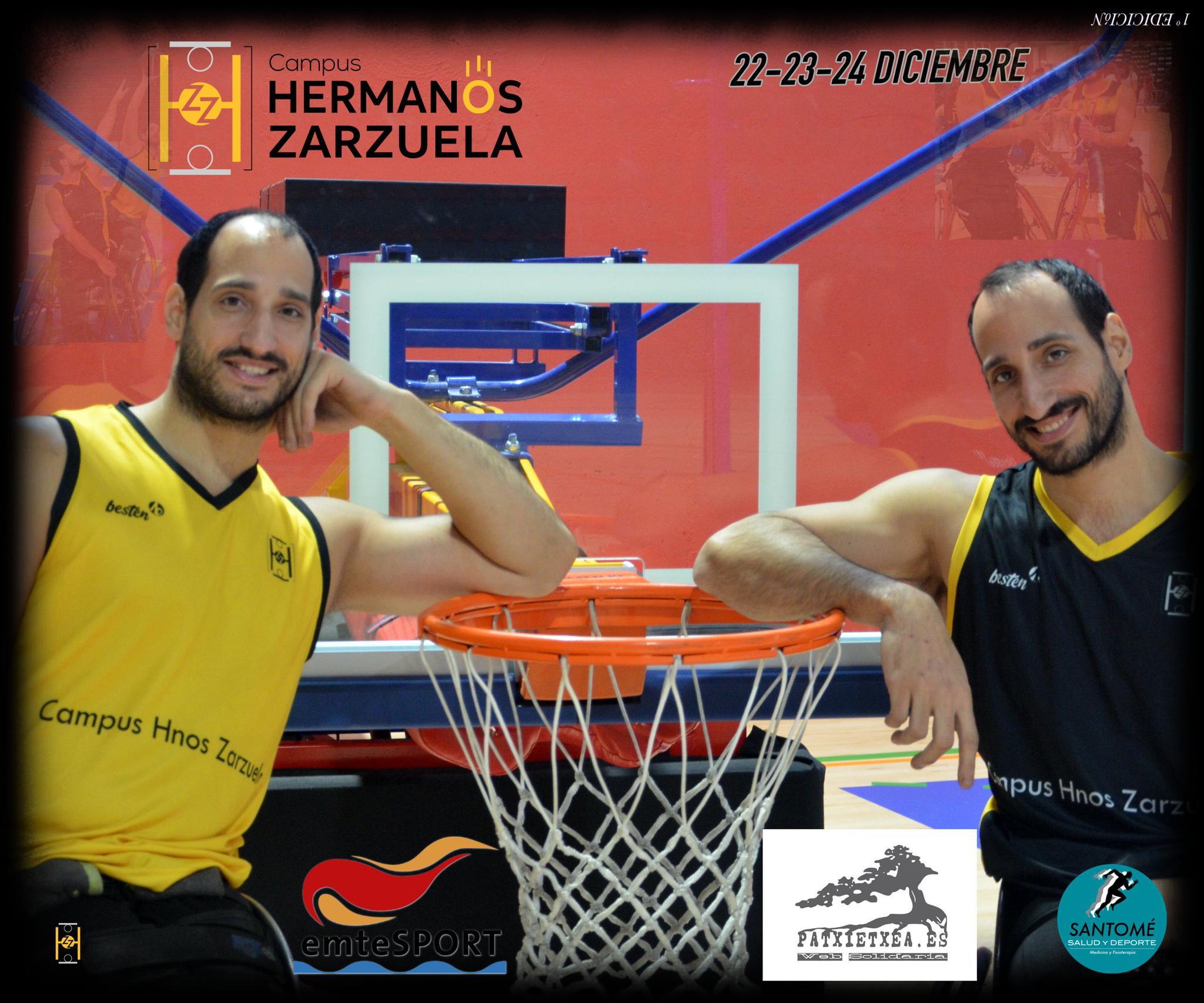 Los hermanos Zarzuela apadrinan su primer campus de baloncesto en silla de ruedas