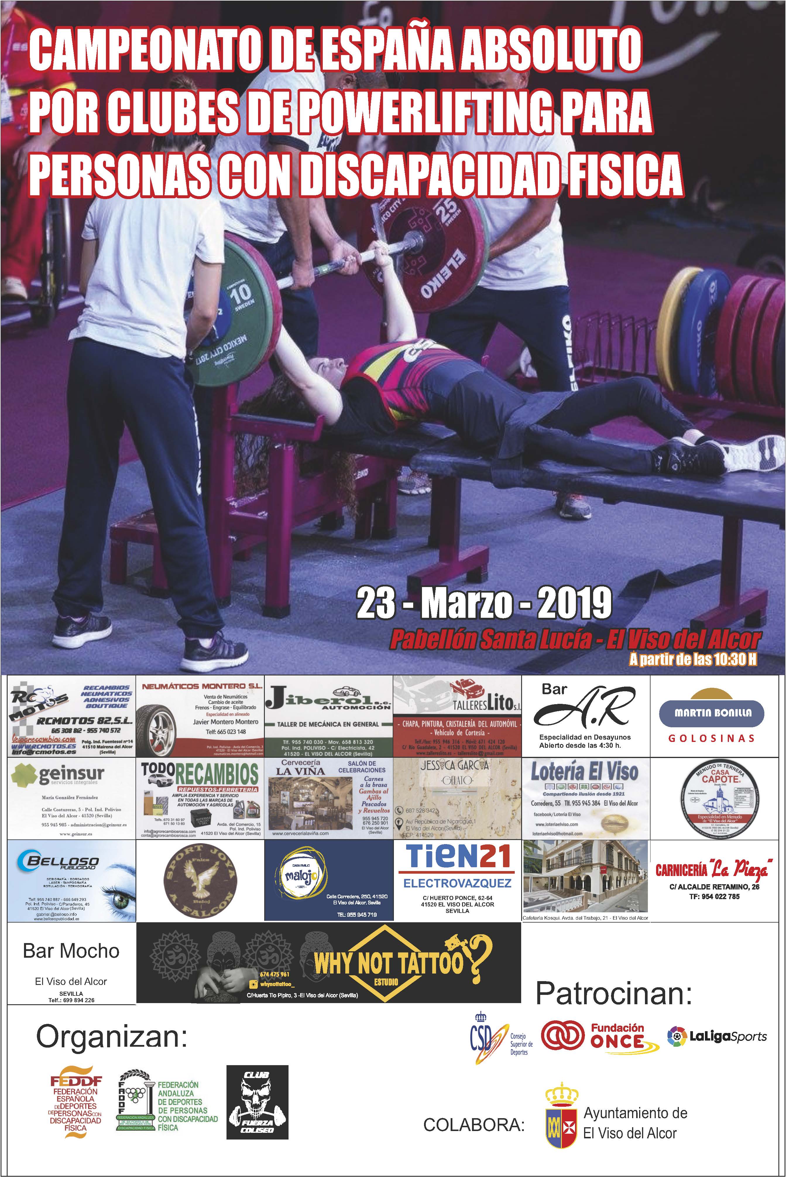 El Viso del Alcor, sede del Campeonato de Espa&ntilde;a de Powerlifting