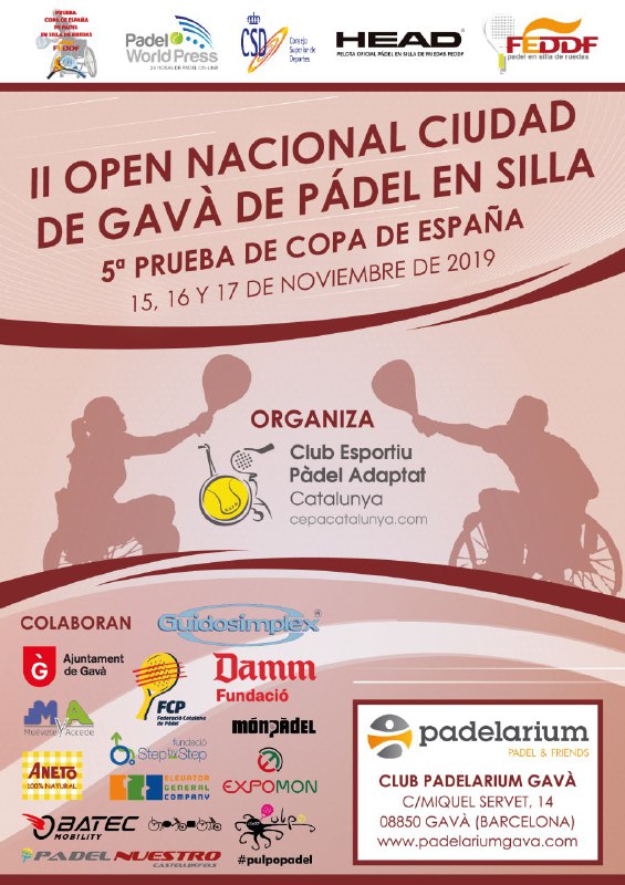 Previa 5&ordf; Prueba Copa de Espa&ntilde;a II Open Nacional ciudad de Gava de p&aacute;del en silla