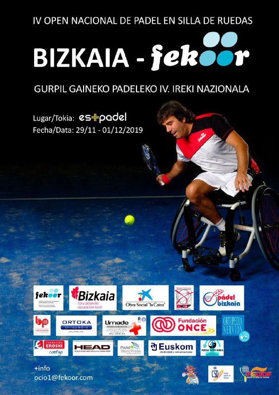 Edorta de Anta y Christopher Trivi&ntilde;o se alzan con la 6&ordf; Prueba de Copa de Espa&ntilde;a IV Open Nacional de P&aacute;del en Silla Bizkaia Danagas 2019. 