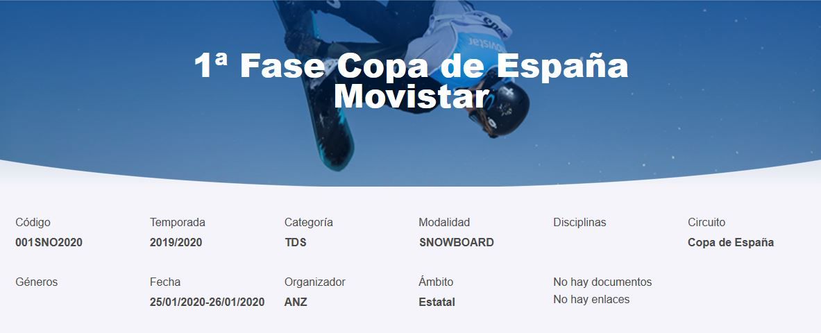 Convocatoria Copa de Espa&ntilde;a inclusiva de Snowboard