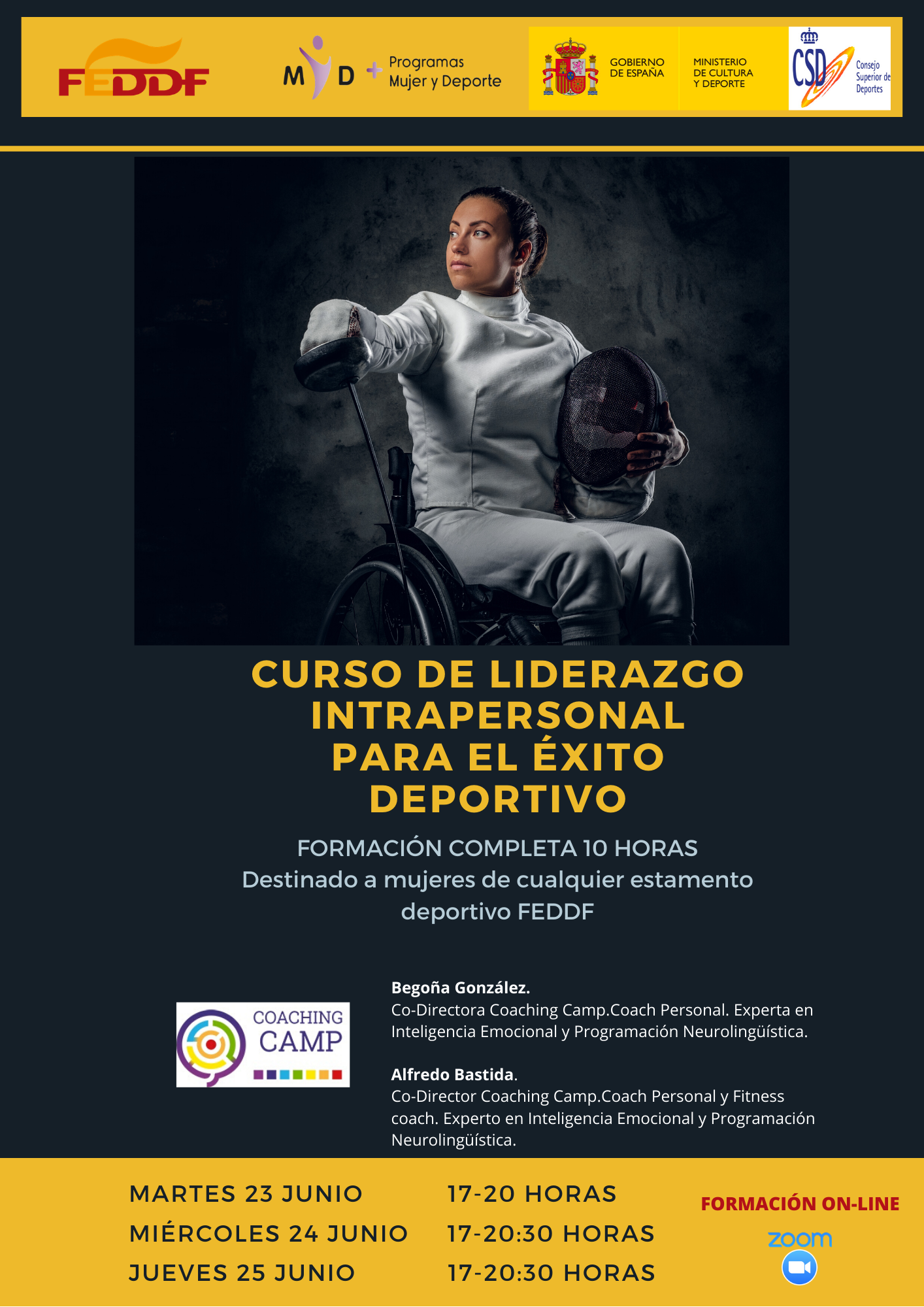 Se abre el plazo para inscribirse al &ldquo;Curso de Liderazgo Intrapersonal para el &Eacute;xito Deportivo - Mujer y Deporte 2020&rdquo; (23-25/06/20 - 17:00 horas)