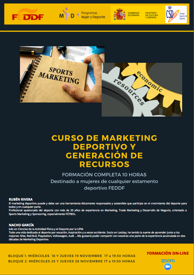 Curso de marketing deportivo y generaci&oacute;n de recursos