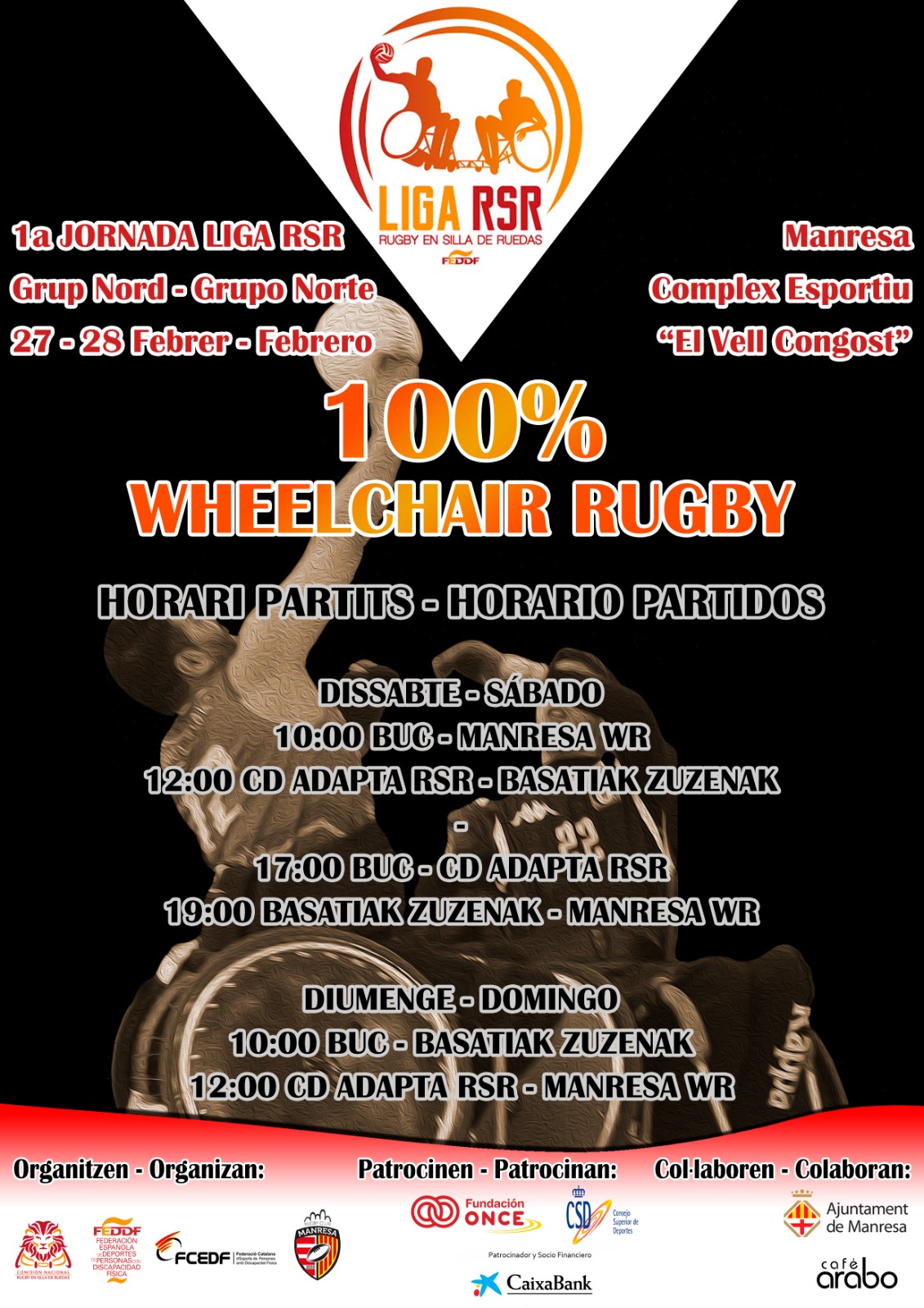 La Liga de rugby en silla celebra la primera jornada del Grupo Norte en Manresa