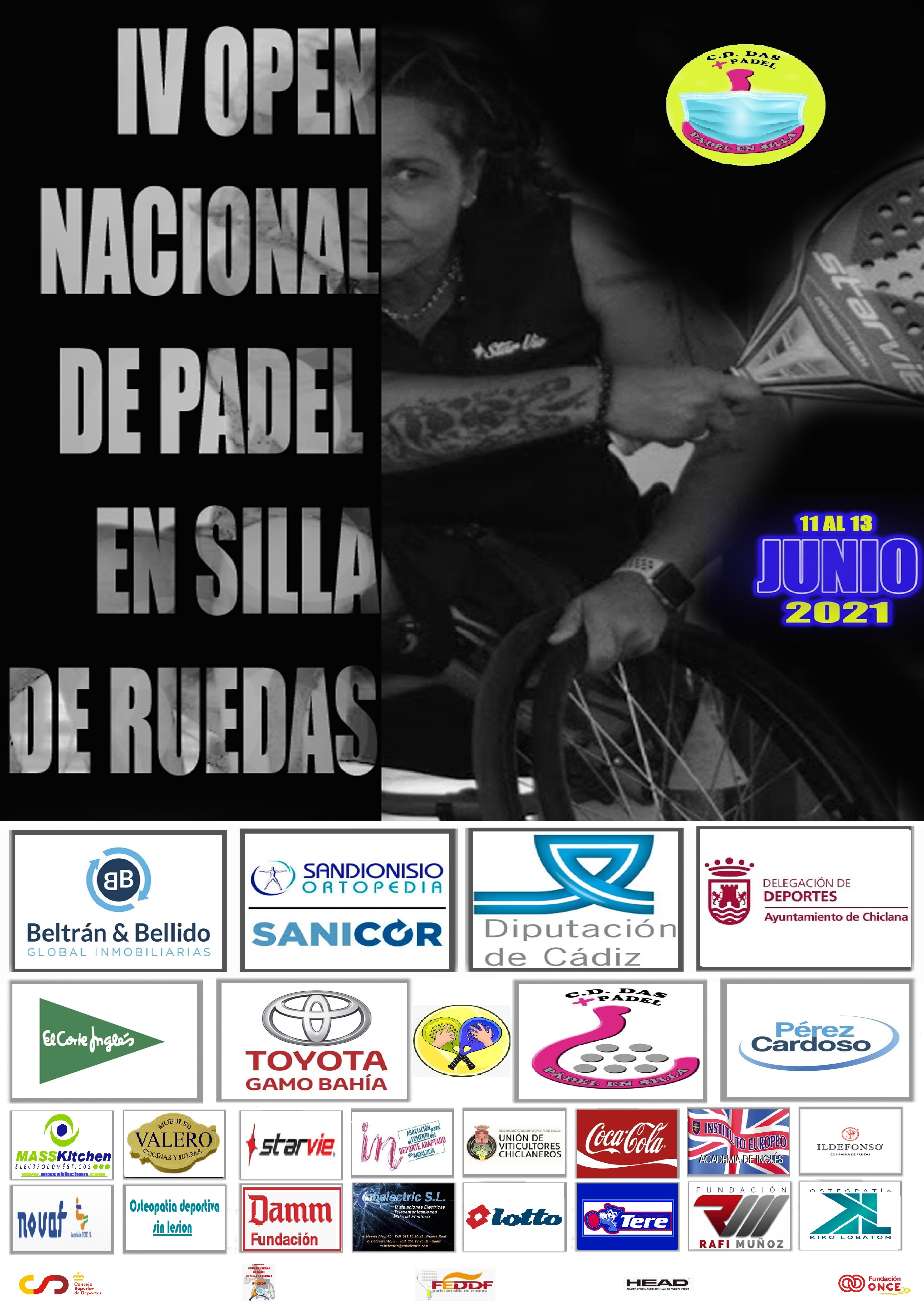 PADEL - LISTADO PROVISIONAL DE PAREJAS INSCRITAS - 9&ordf; PRUEBA COPA DE ESPA&Ntilde;A - CHICLANA - JUNIO 2021