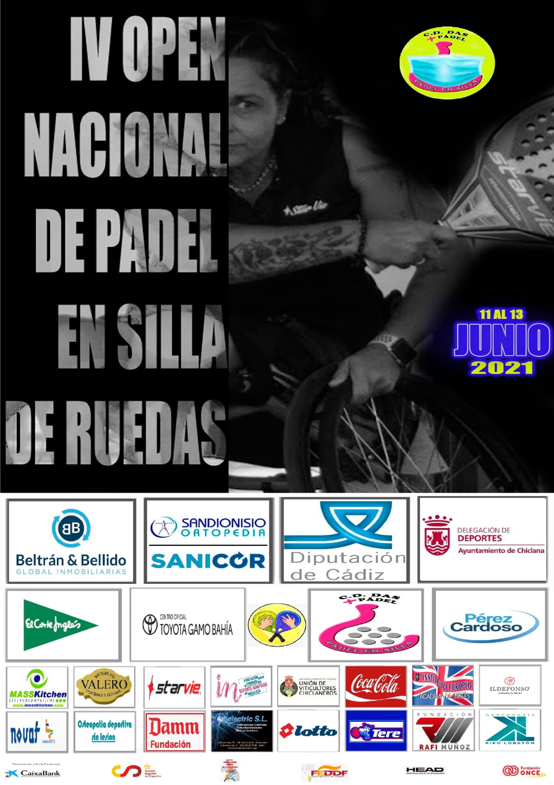 PADEL - LISTADO DEFINITIVO DE PAREJAS INSCRITAS - 9&ordf; PRUEBA COPA DE ESPA&Ntilde;A - CADIZ - JUNIO 2021