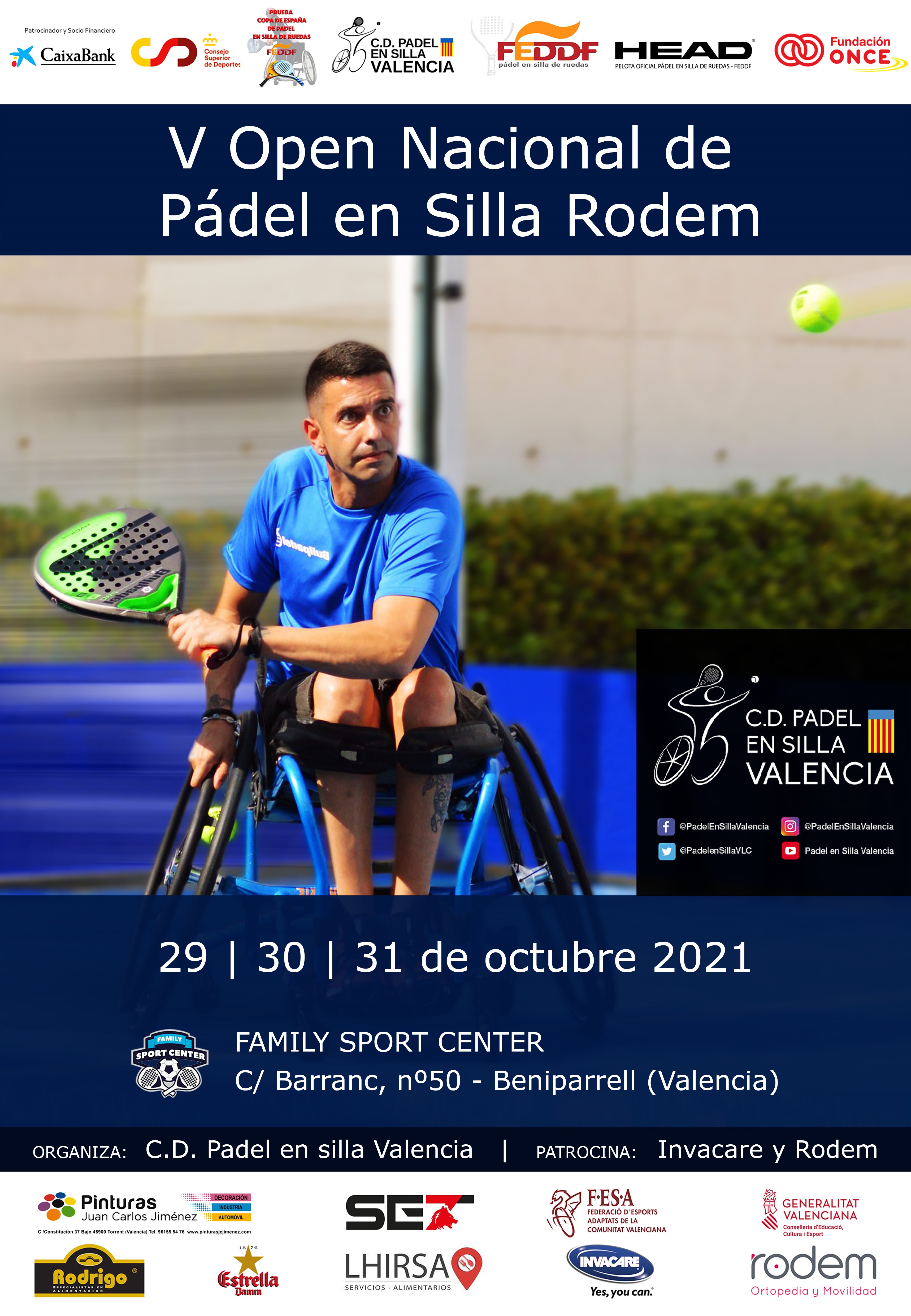 23 Parejas inscritas para el V Open Nacional de p&aacute;del en silla de Valencia