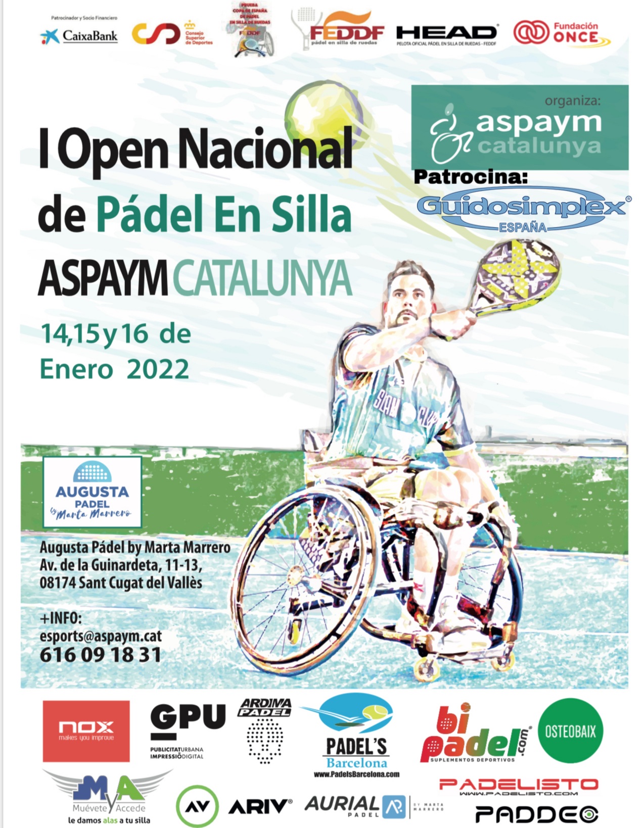 Copa de Espa&ntilde;a de p&aacute;del en silla - I Open Nacional Aspaym Catalu&ntilde;a 