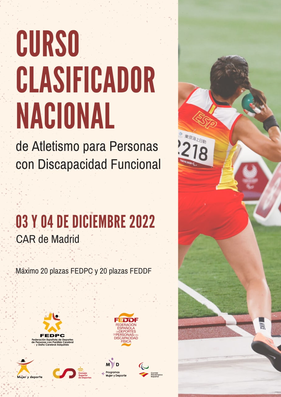 Curso Clasificador nacional de atletismo para personas con discapacidad funcional