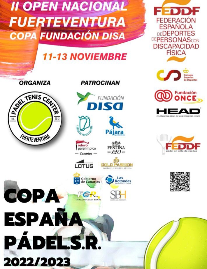 Listado de inscritos para el II Open Nacional Fundaci&oacute;n Disa-Fuerteventura de p&aacute;del en silla