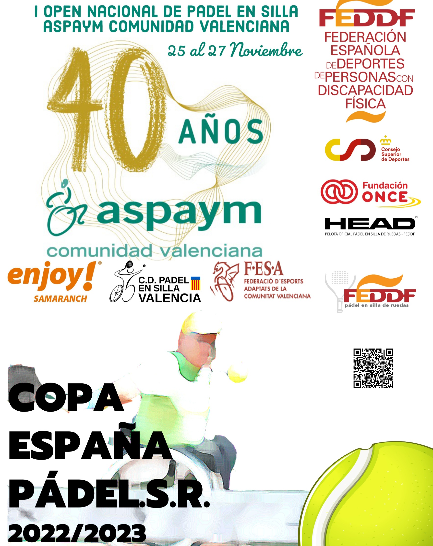 Listado definitivo de inscritos para el I Open Nacional  de p&aacute;del en silla Aspaym Valencia