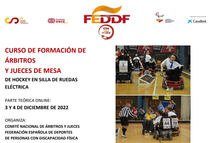Curso de formaci&oacute;n de &aacute;rbitros y jueces de mesa de hockey en silla de ruedas el&eacute;ctrica