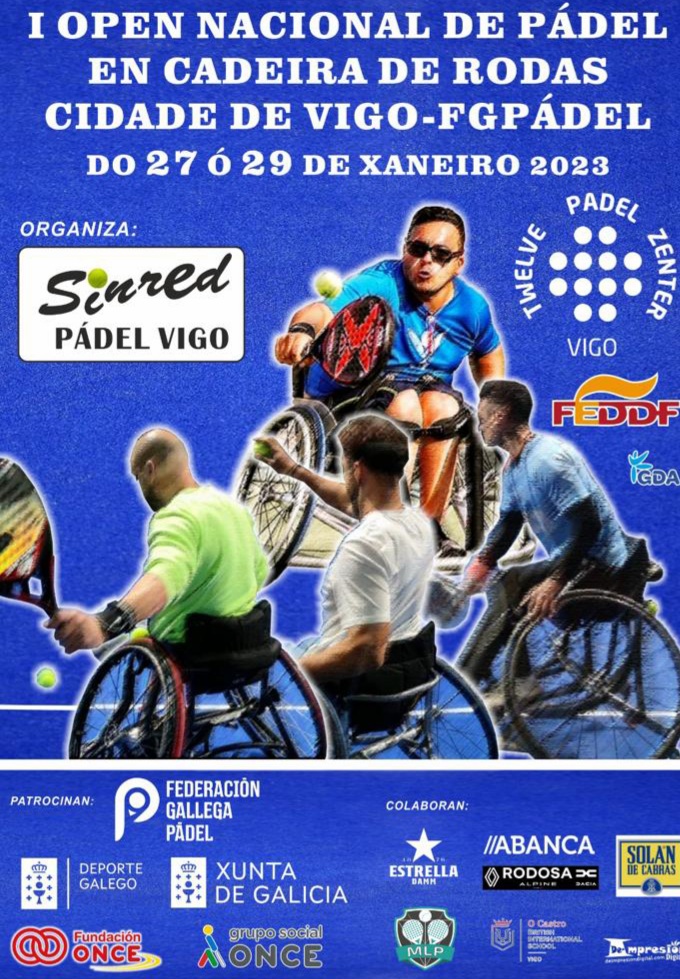 Listado de inscritos para el I Open Nacional de p&aacute;del en silla de ruedas Ciudad de Vigo
