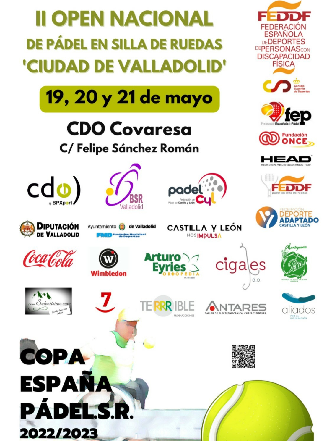 Listado de inscritos al II Open Nacional Ciudad de Valladolid de p&aacute;del en silla de ruedas
