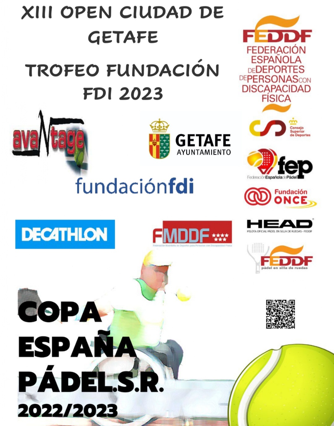 Listado de inscritos al XIII Open Nacional de p&aacute;del en silla Ciudad de Getafe-Fundaci&oacute;n FDI