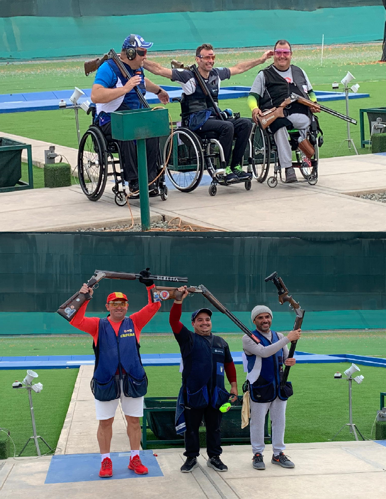 Adri&aacute;n Becker, subcampe&oacute;n del mundo de tiro y Pedro G&oacute;mez Albendea, medallista de bronce
