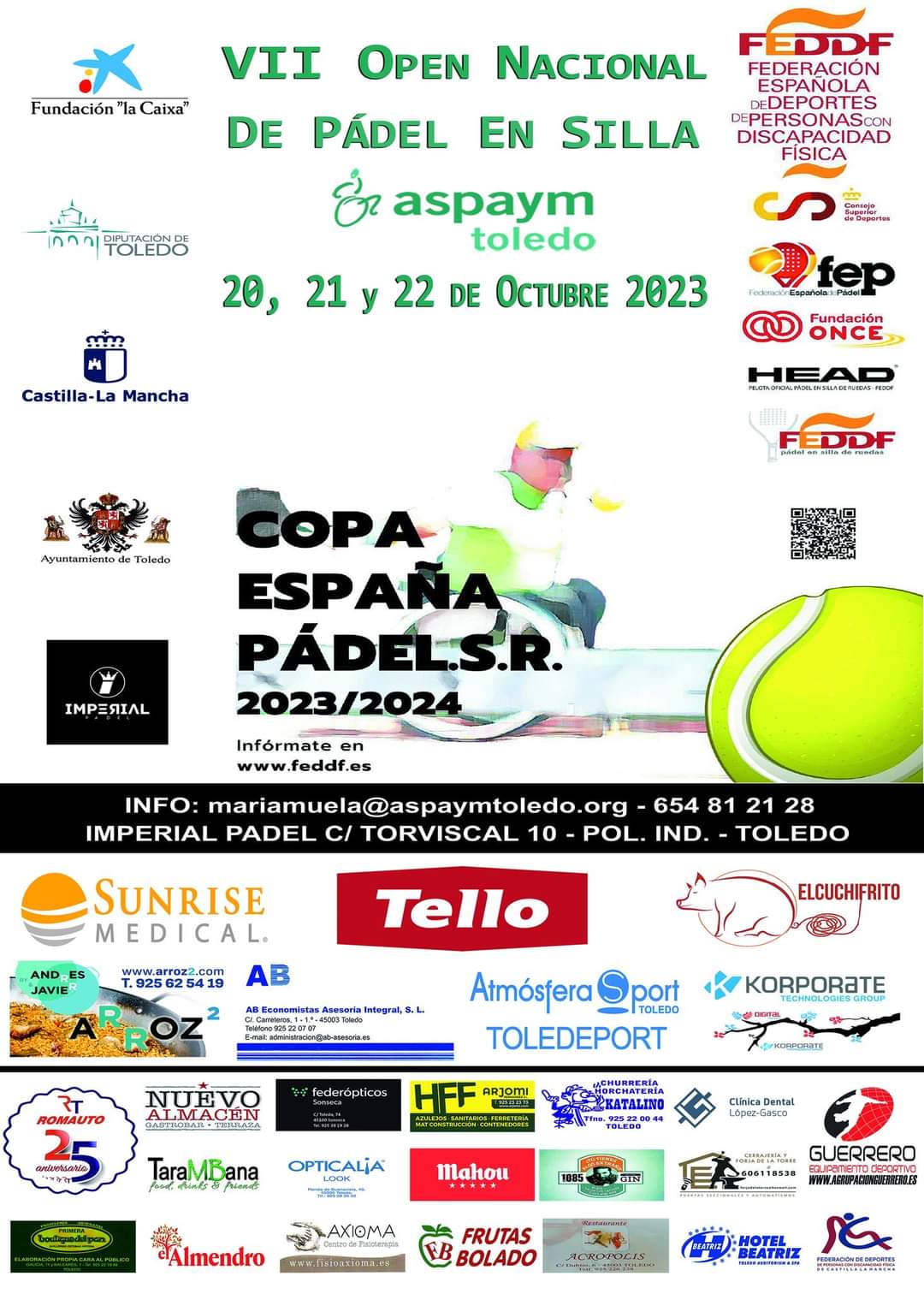 Listado de inscritos para el VII Open Nacional de p&aacute;del en silla de ruedas Aspaym Toledo