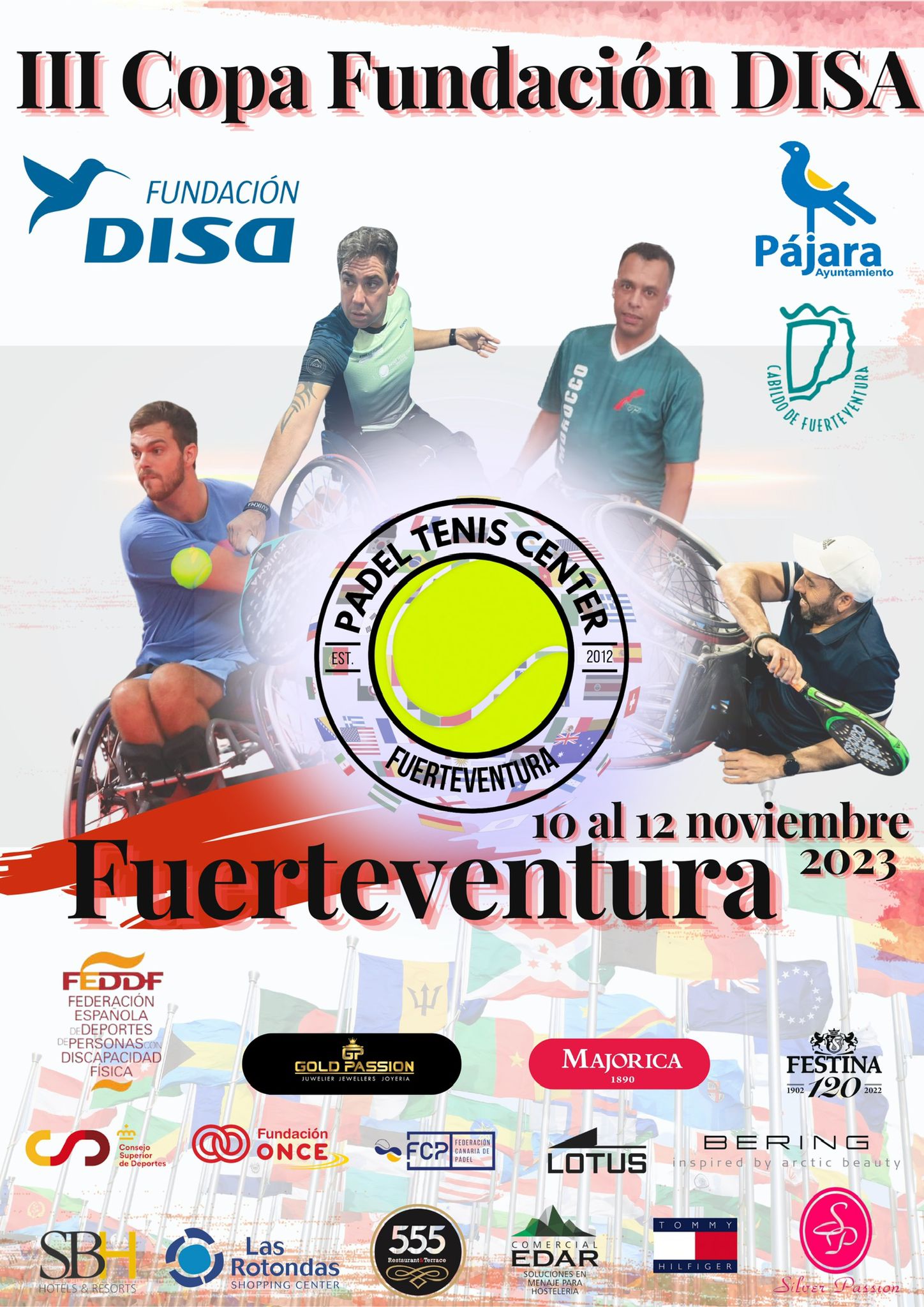Listado de inscritos para el III Open Nacional de p&aacute;del en silla de ruedas Copa Disa Fuerteventura