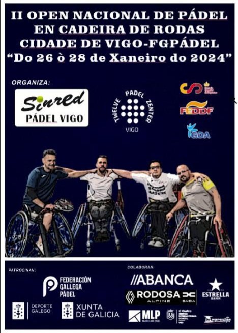 Listado de inscritos para el II Open Nacional de p&aacute;del en silla de ruedas Ciudad de Vigo
