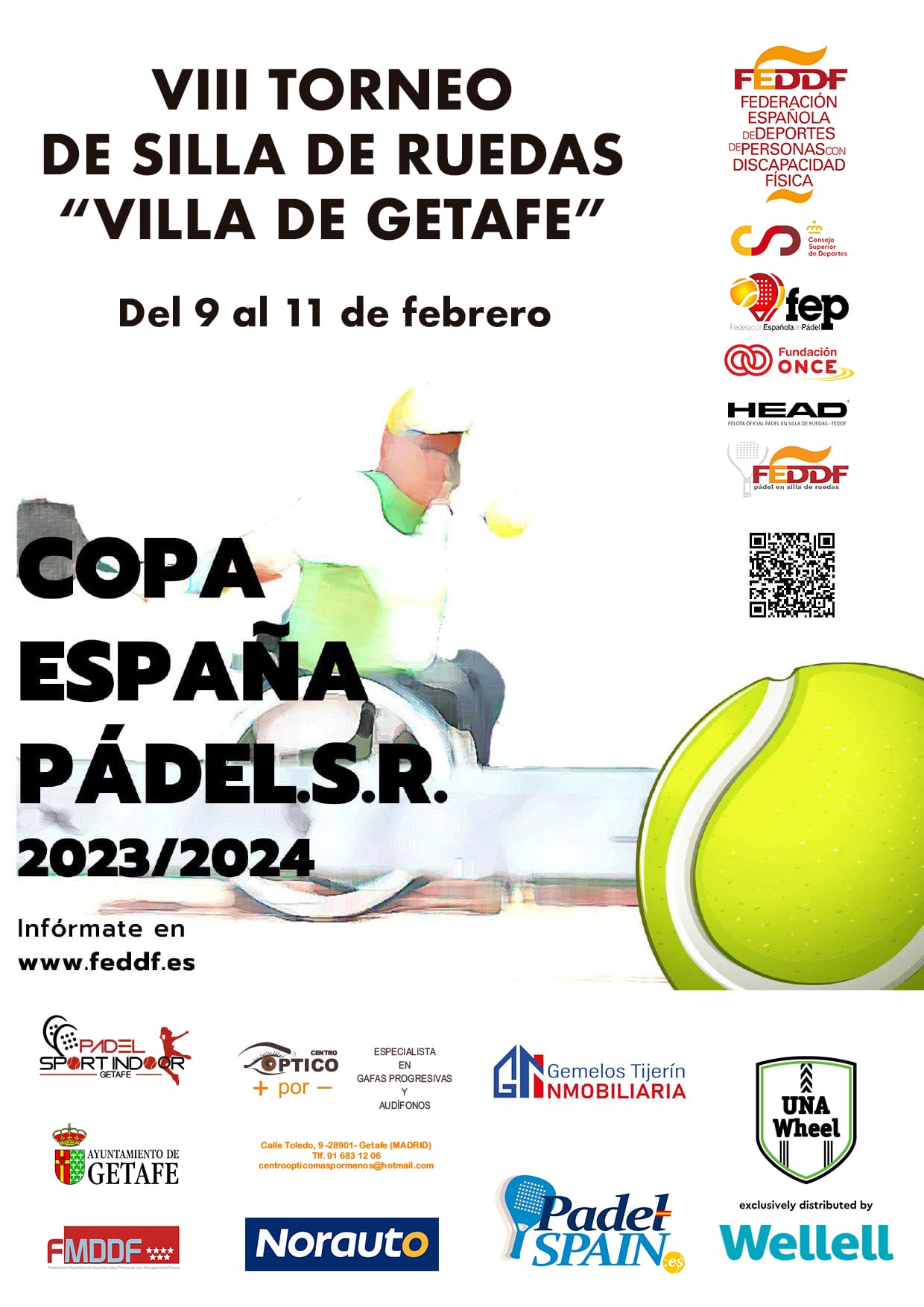 Listado de inscritos al VIII Open Nacional de p&aacute;del en silla de ruedas Villa de Getafe