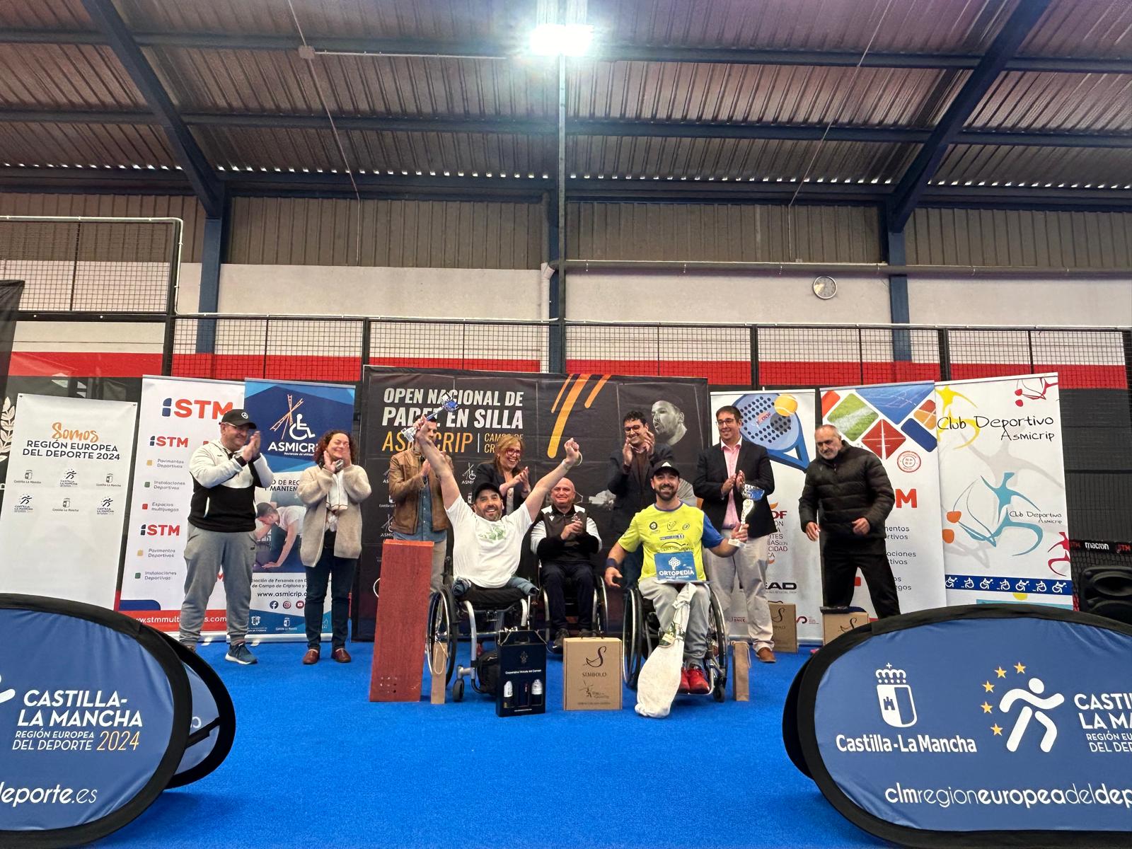 Oscar Agea y Coco Bernal, campeones del V Open Nacional de p&aacute;del en silla Campo de Criptana