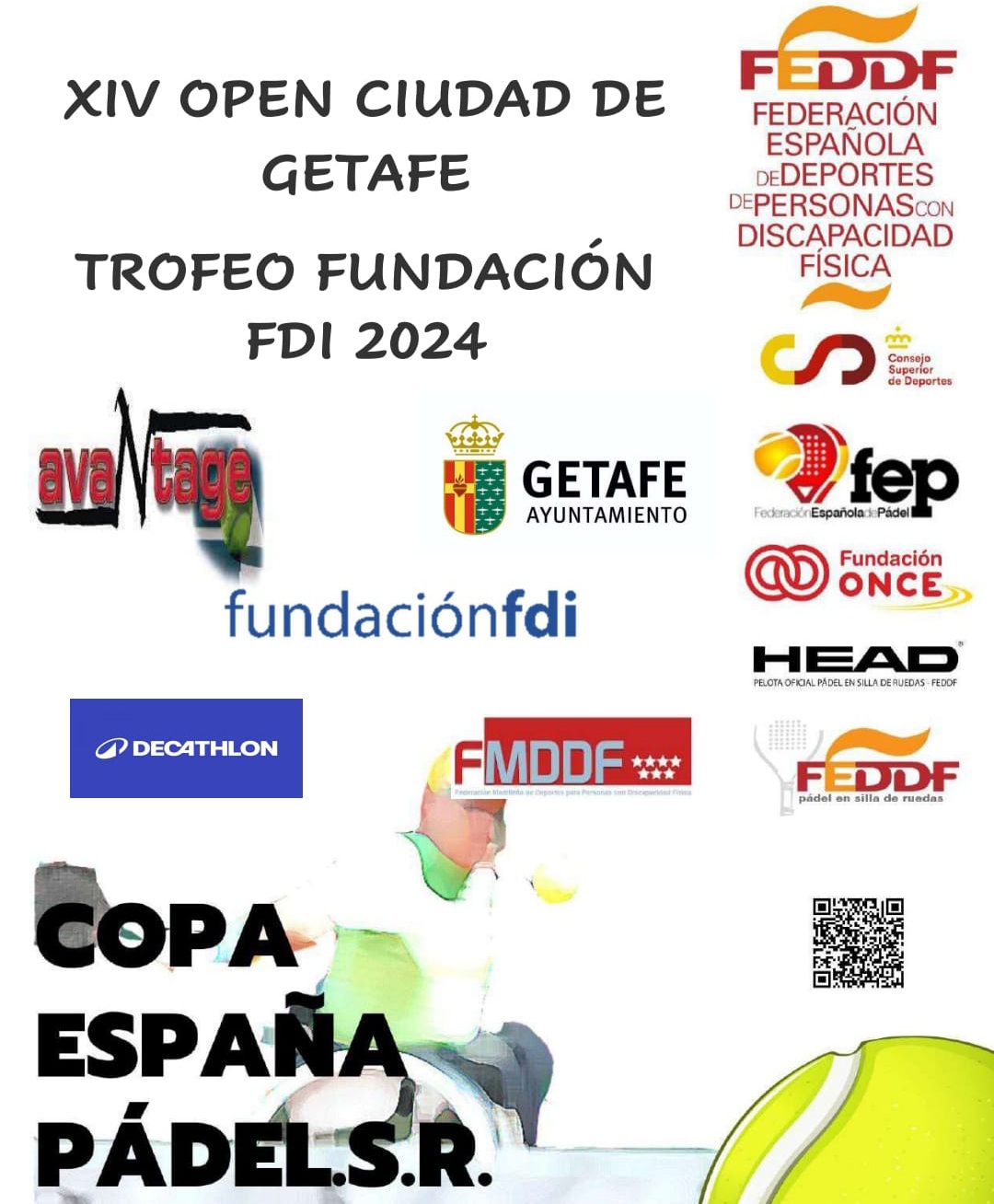 Listado de inscritos del Open Nacional de p&aacute;del en silla Ciudad de Getafe