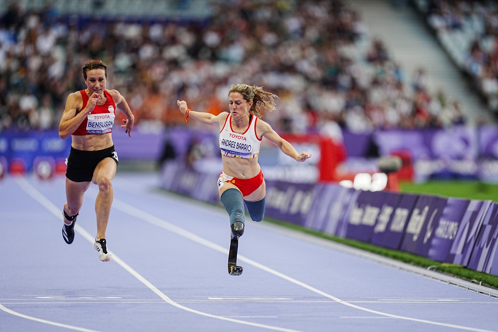 Sara Andr&eacute;s, cuarta en la final de 100 metros