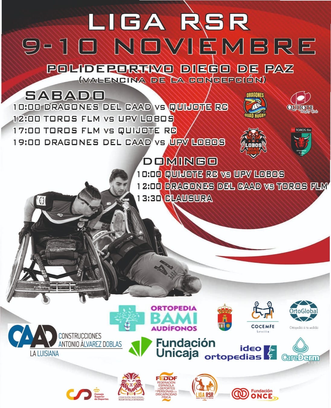 Dragones y Lobos entran en liza en la segunda jornada de la Liga de rugby en silla