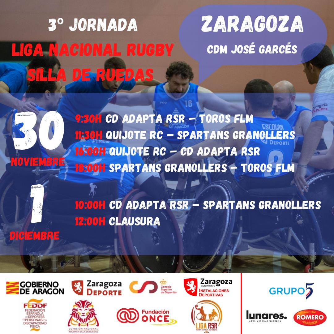Zaragoza acoge la tercera jornada de la Liga de rugby en silla de ruedas