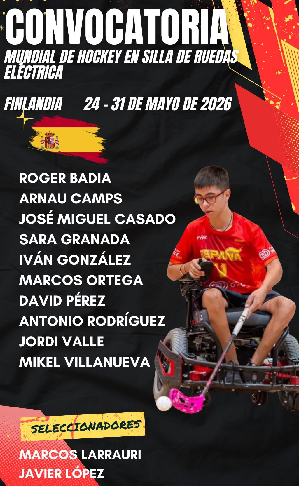 Convocatoria de Espa&ntilde;a para el Mundial de hockey en silla de ruedas el&eacute;ctrica 
